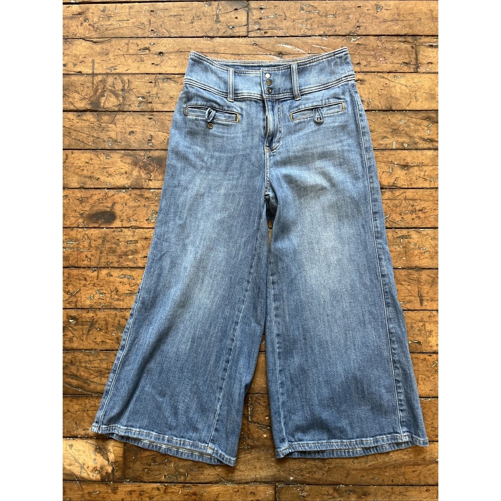 Pilcro Wide Leg Cropped Denim Jeans Size 28 Urban Outfitters